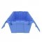 Set of 6 Heavy-Duty Plastic Totes w. Attached Lid 