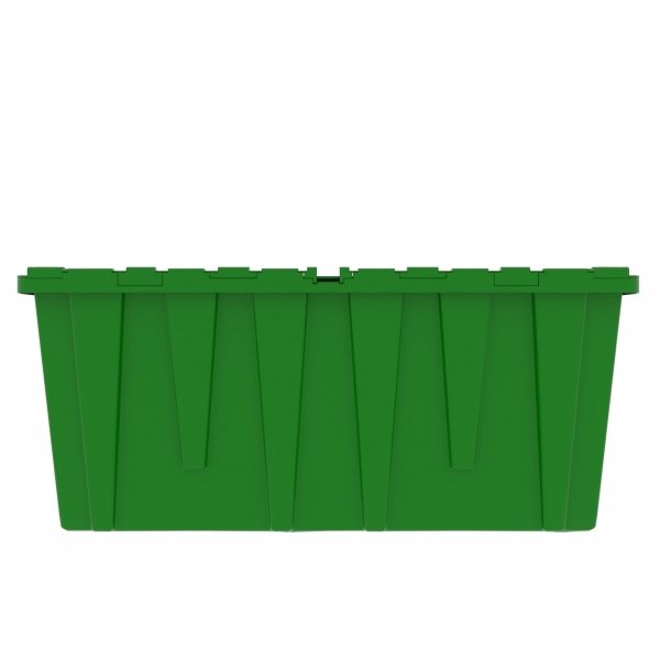 Pallet of 60 Heavy-Duty Plastic Totes w. Attached Lid