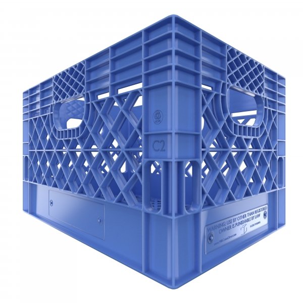 Blue Rectangle Milk Crate